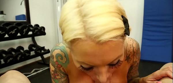  Lolly Ink Gives POV Blowjob During Her Workout